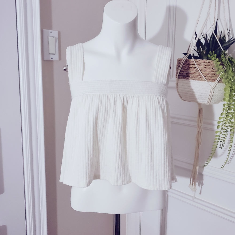 URBAN OUTFITTERS Cropped White Boho Top- NWOT